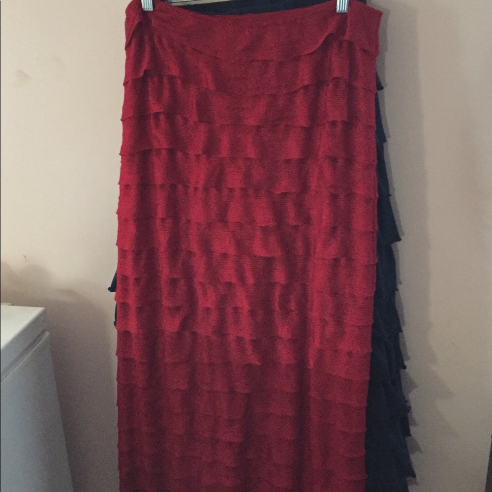 Red Ruffle Skirt